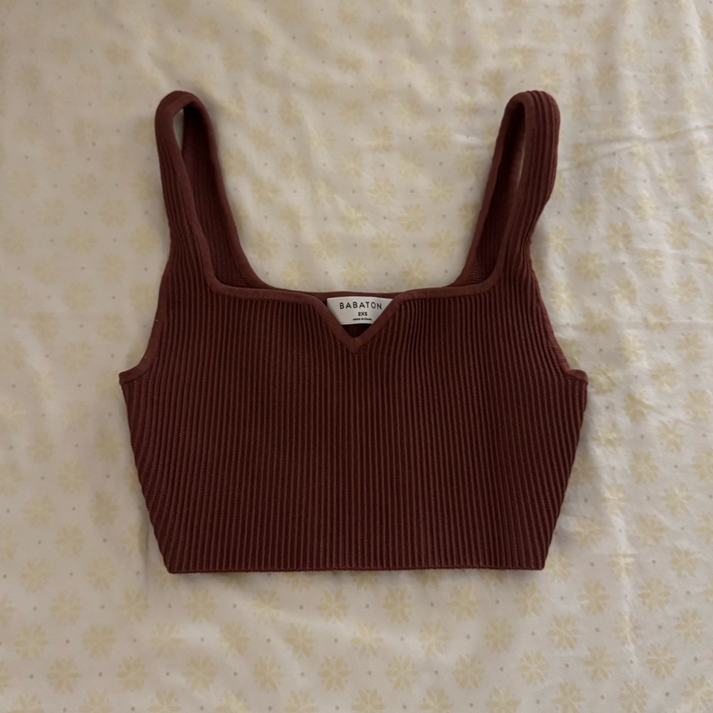 2xs aritzia ribbed crop top